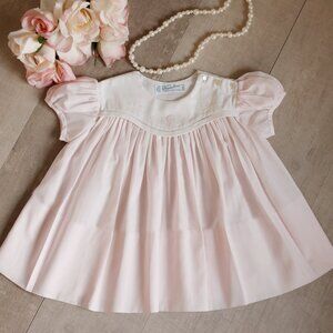 Pink Dress Heirloom Vintage Duck Shadow Embroidery Feltman Brothers RARE 6 Month